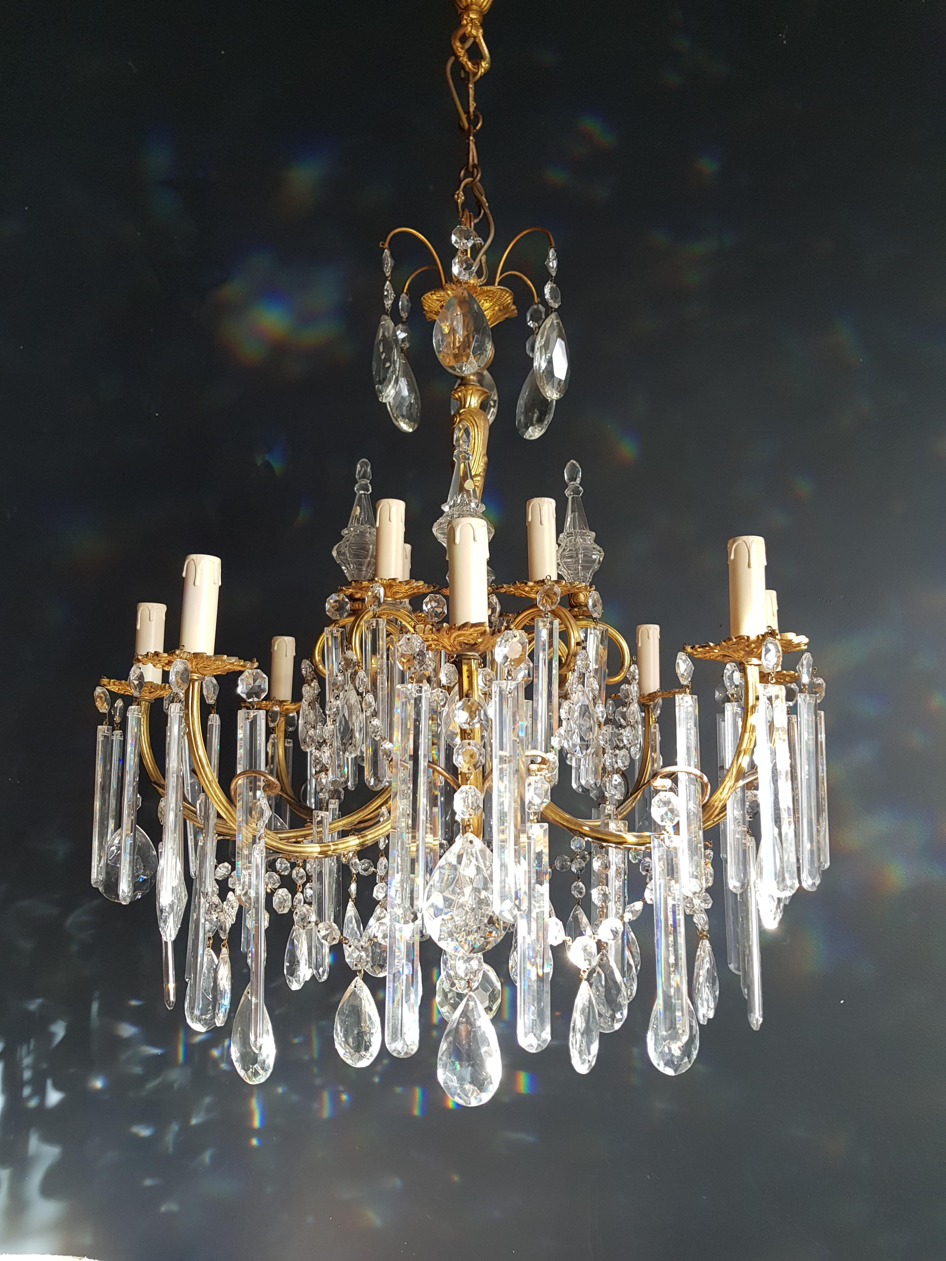 Gilded Crystal Bohemia Chandelier Antique Ceiling Lamp Lustre Art Nouveau Candel 1
