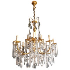 Gilded Crystal Bohemia Chandelier Antique Ceiling Lamp Lustre Art Nouveau Candel