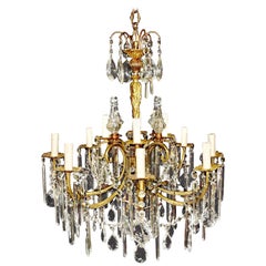 Gilded Crystal Bohemia Chandelier Antique Ceiling Lamp Lustre Art Nouveau Candel