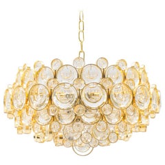 Gilded Crystal Glass Chandelier by Gaetano Sciolari for Palwa, 1960s
