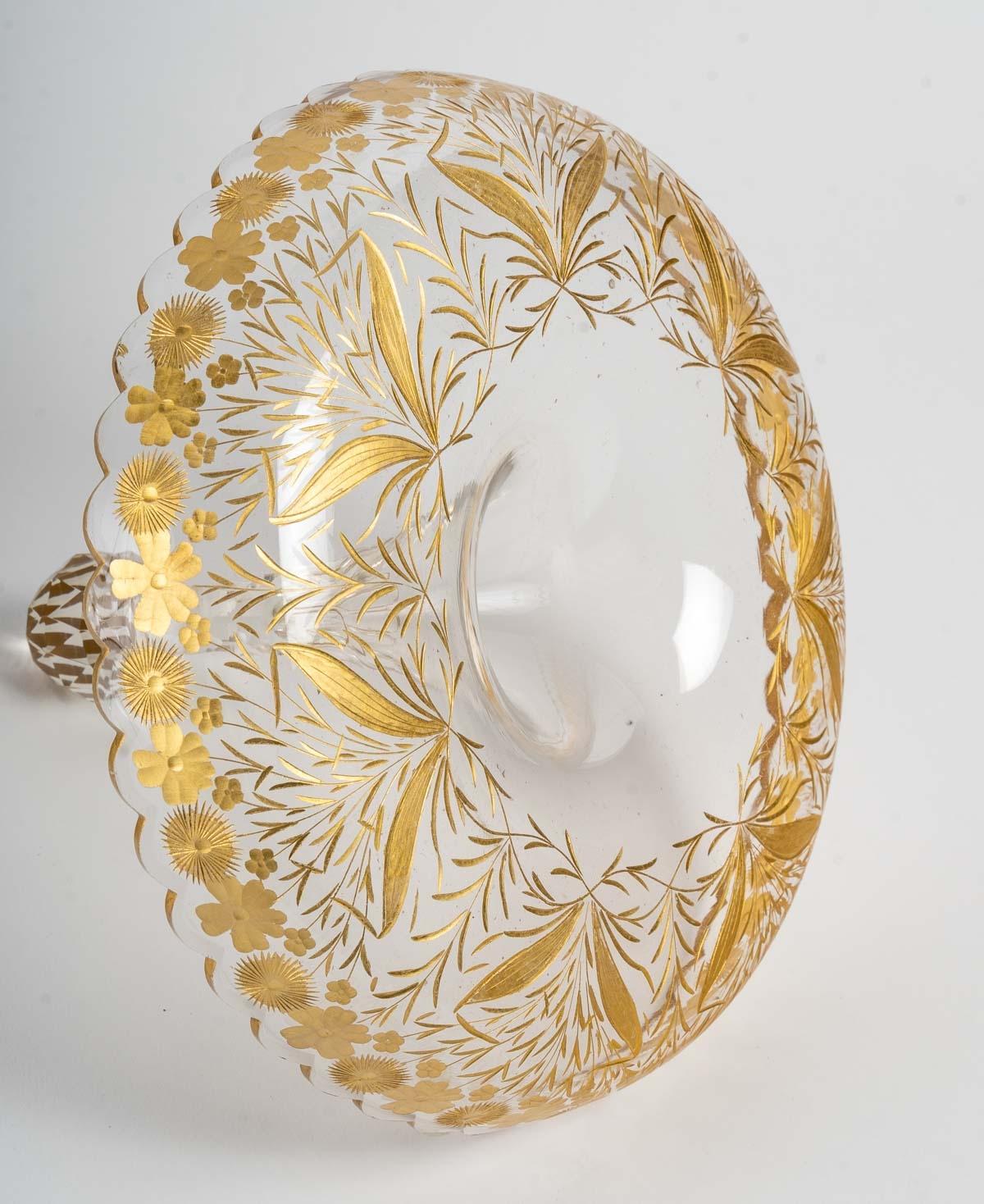 Gilded crystal pocket tray, 1900

Measures: Height 22 cm, Width 27 cm.
 