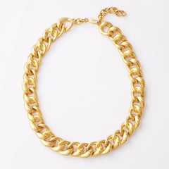 Gilded Curb Chain Choker Necklace By Monet, 1990s