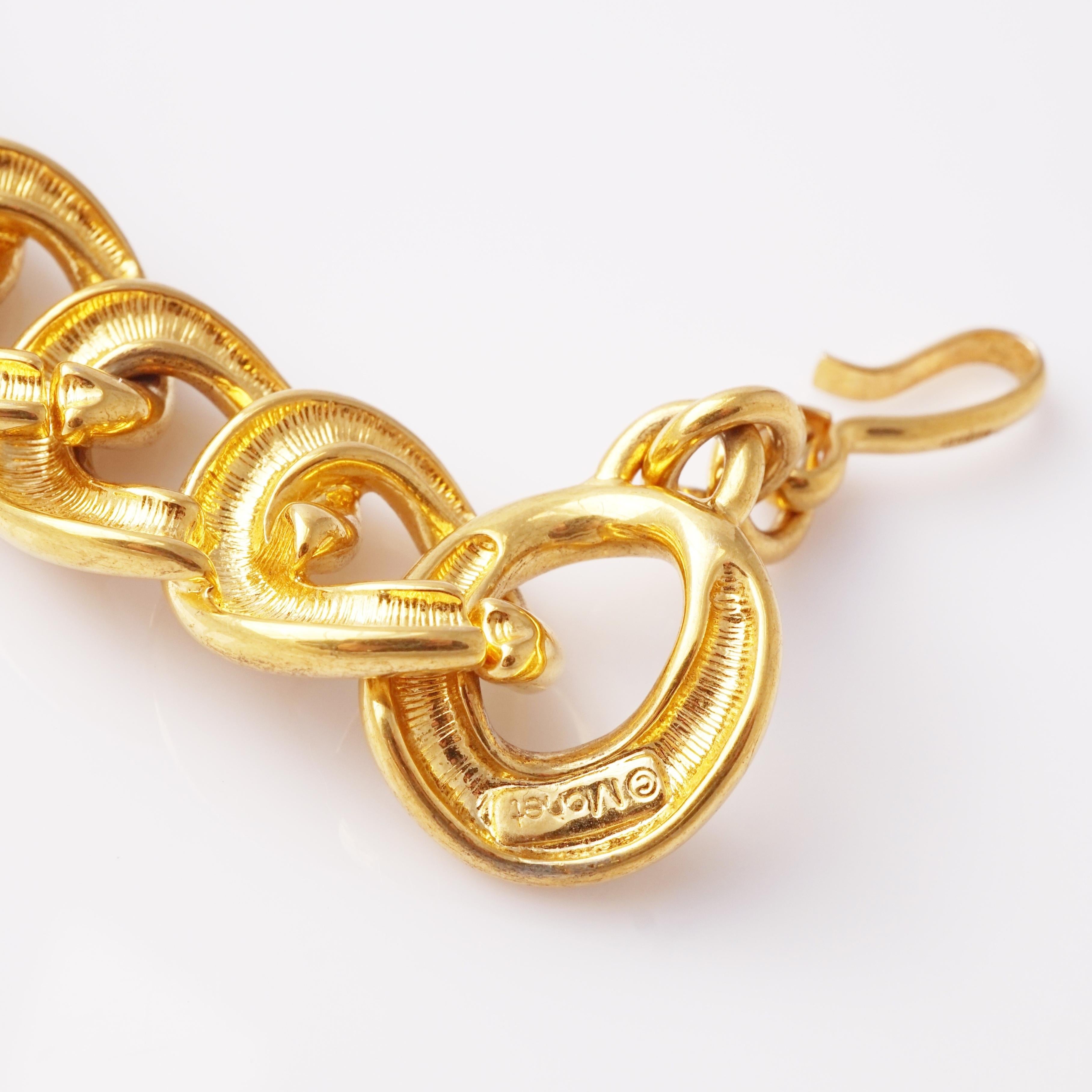 Women's Gilded Curb Chain Choker Necklace By Monet, 1990s