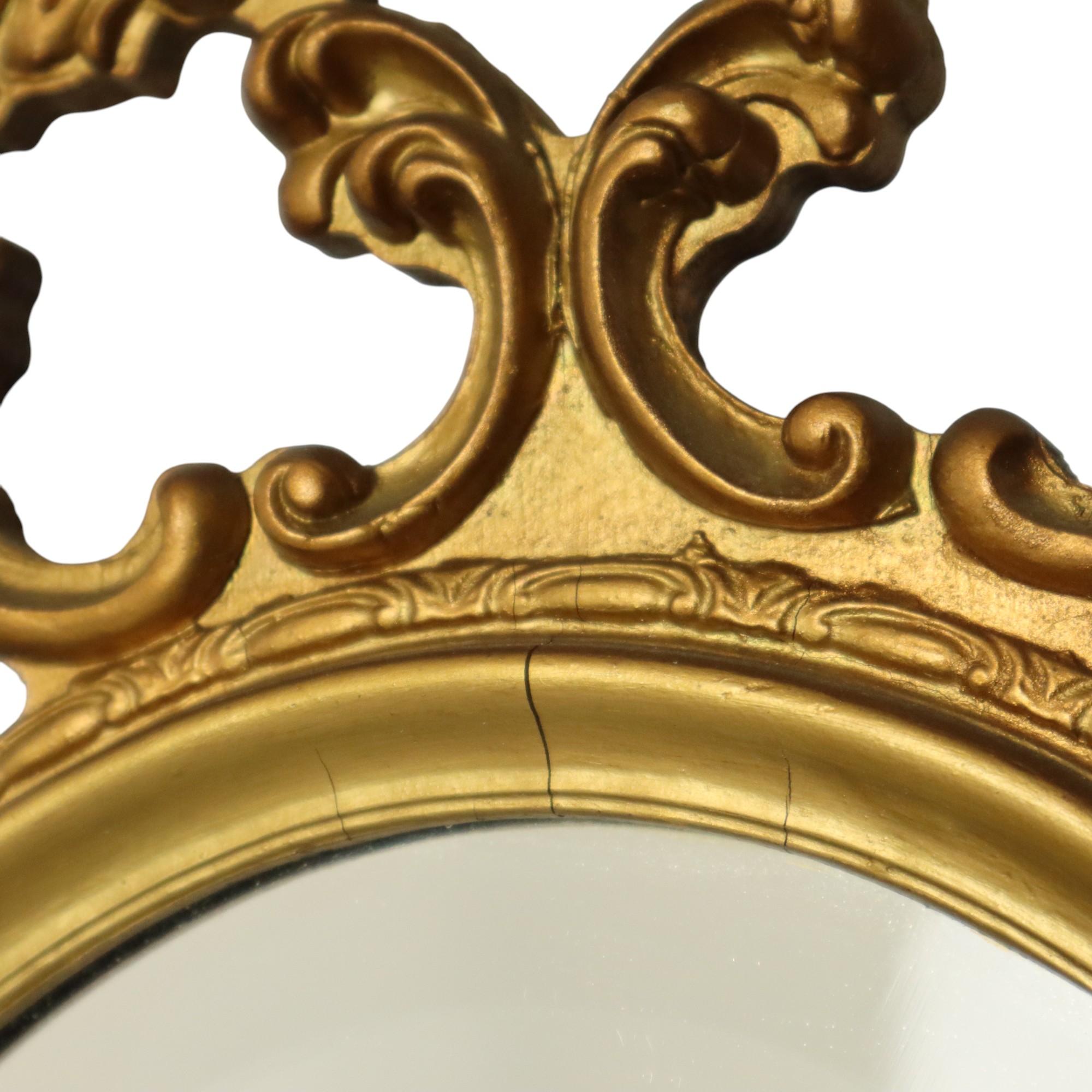 Gilded Deknudt Rococo Style Mirror Crested Mirror Acanthus 81cm For Sale 2