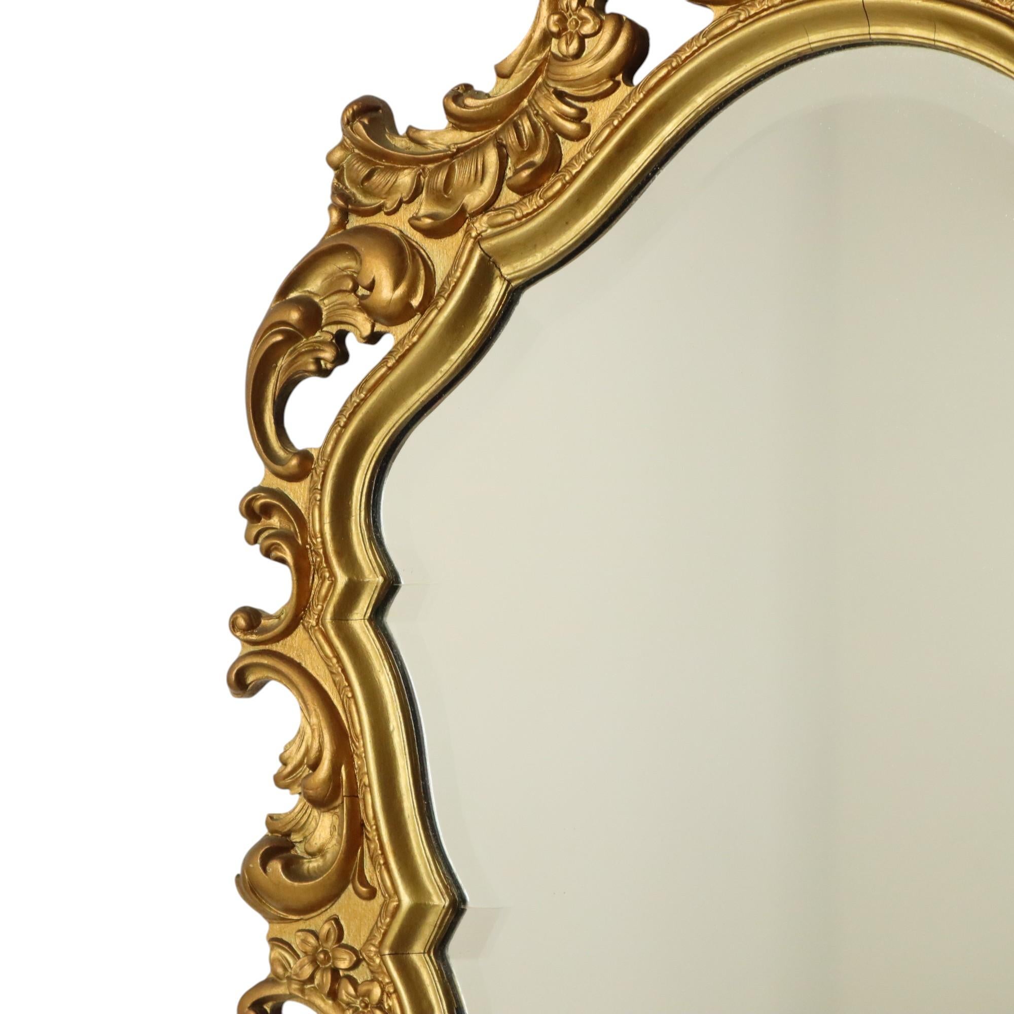 Gilt Gilded Deknudt Rococo Style Mirror Crested Mirror Acanthus 81cm For Sale
