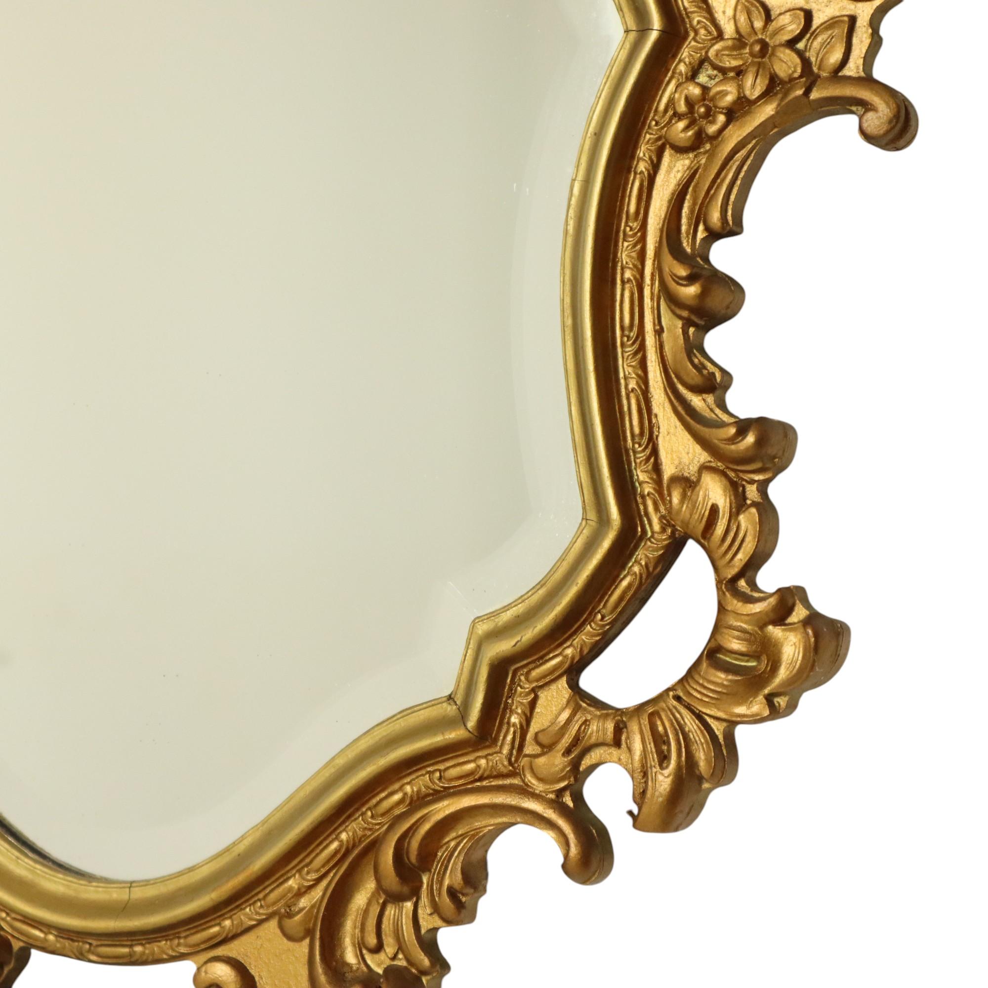 Gold Leaf Gilded Deknudt Rococo Style Mirror Crested Mirror Acanthus 81cm For Sale