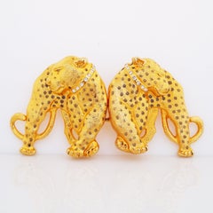 Gilded Double Jaguar Belt Buckle By José Cotel, 1980s