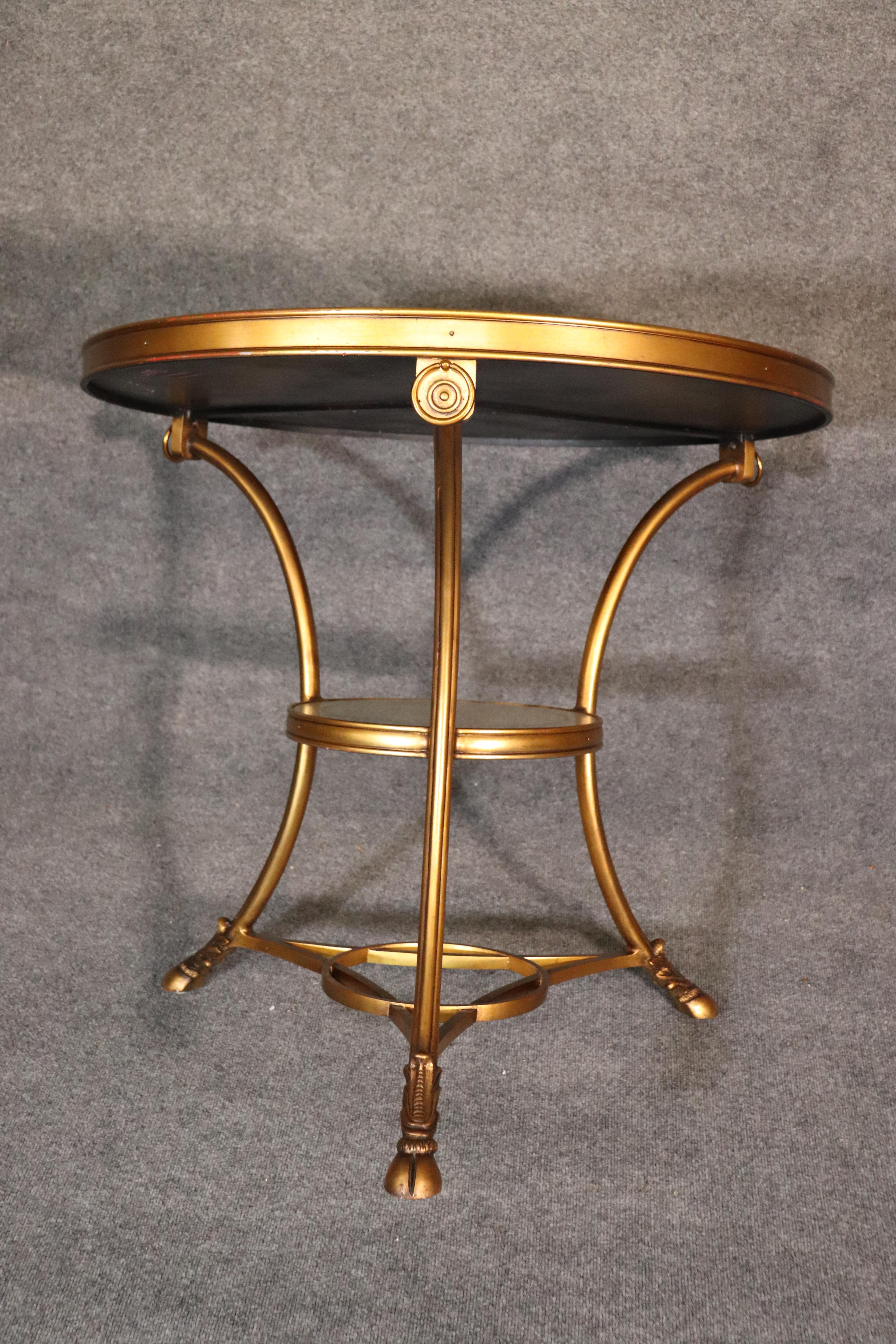 Late 20th Century Gilded Eglomise Silver Leafed Mirrored Gilded French Directoire Center Table