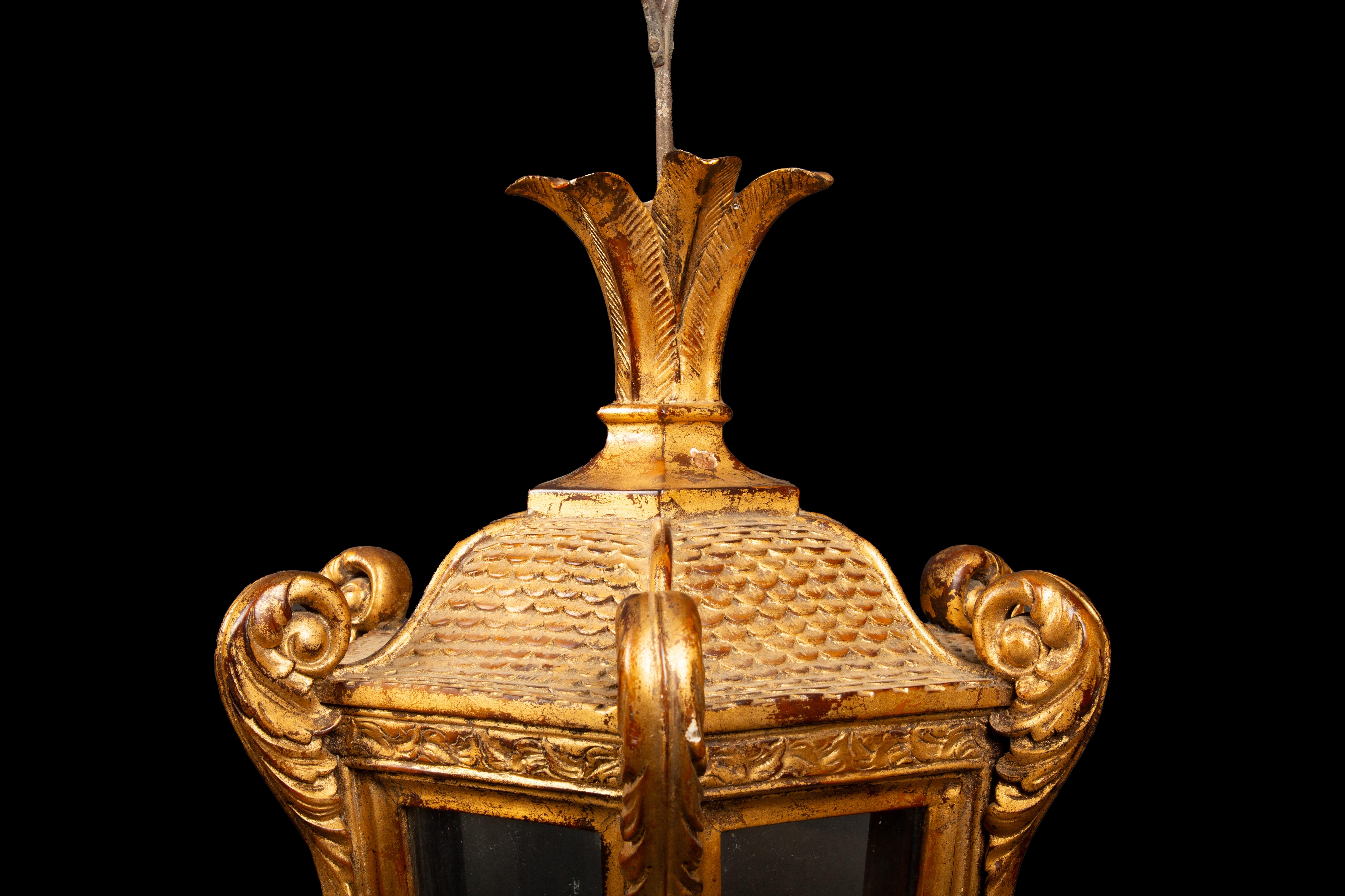 Napoleon III Gilded Elegance: 19th Century Venetian Lantern For Sale