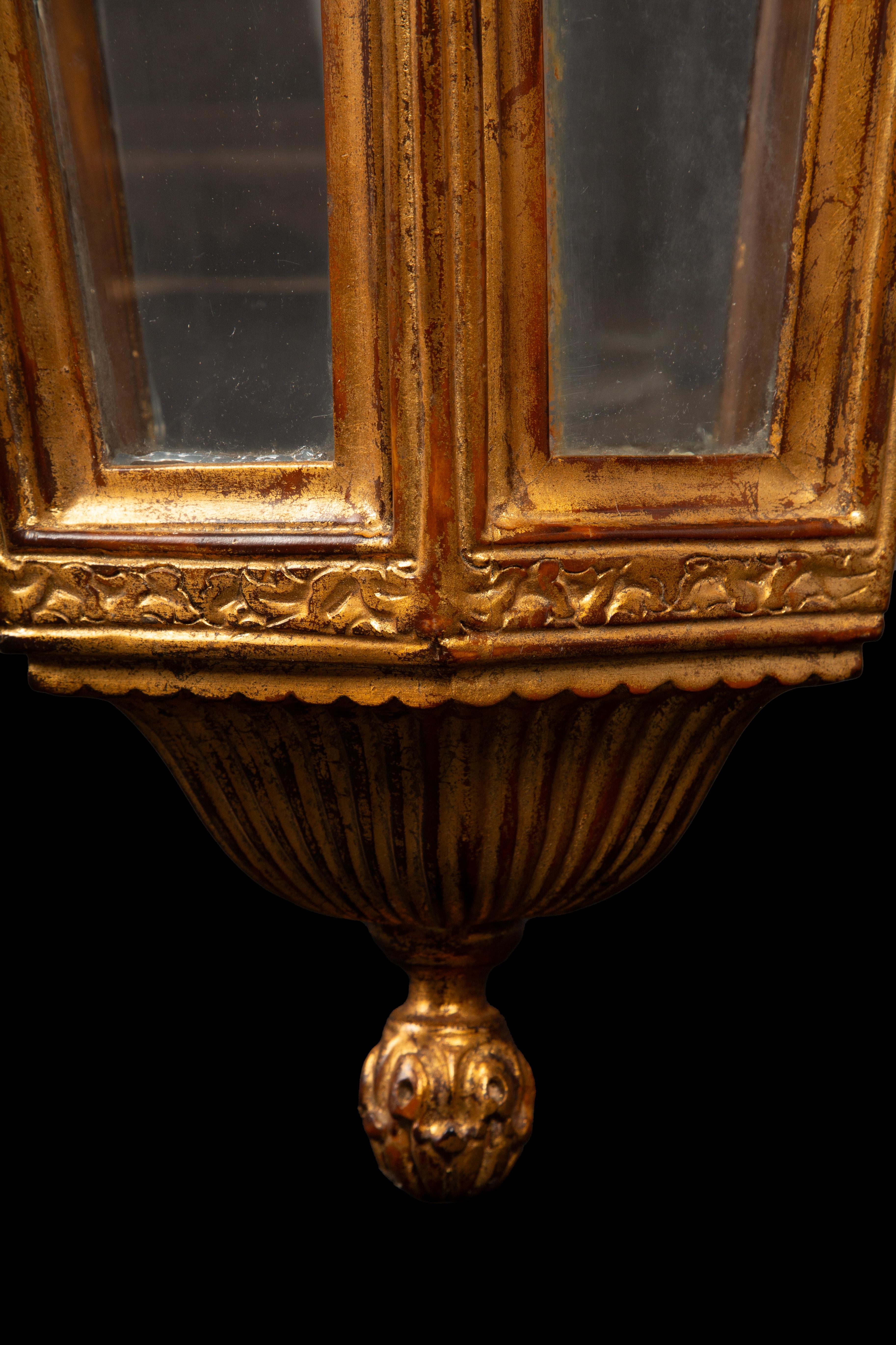 Italian Gilded Elegance: 19th Century Venetian Lantern For Sale