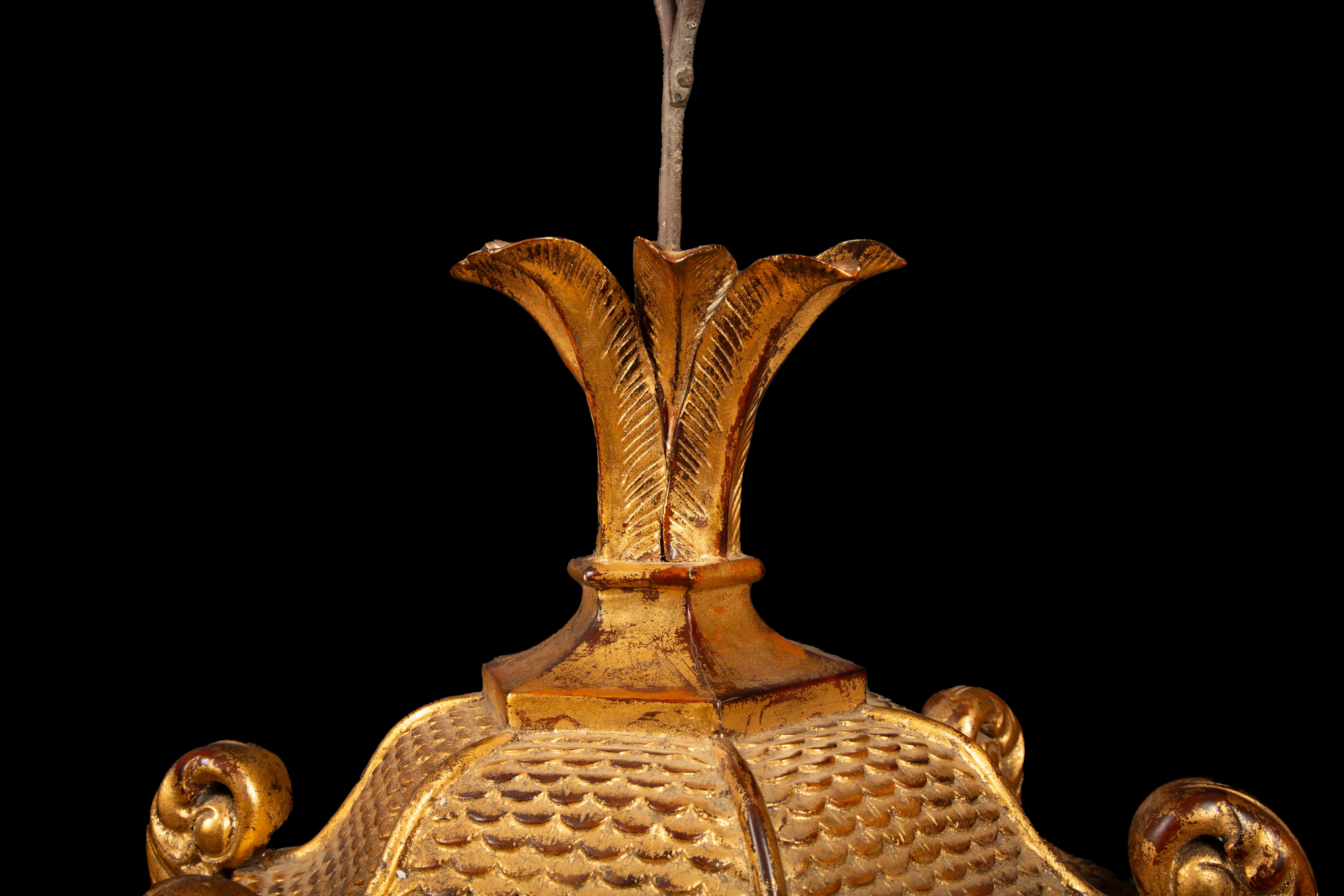 Gilt Gilded Elegance: 19th Century Venetian Lantern For Sale