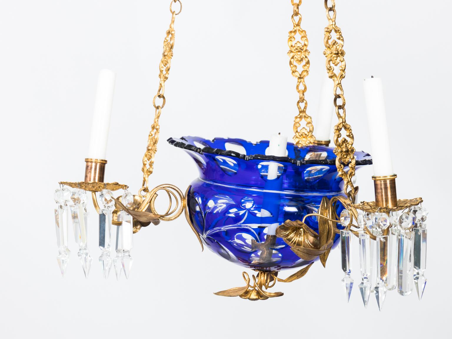 19th Century Gilded Empire Style Chandelier  For Sale