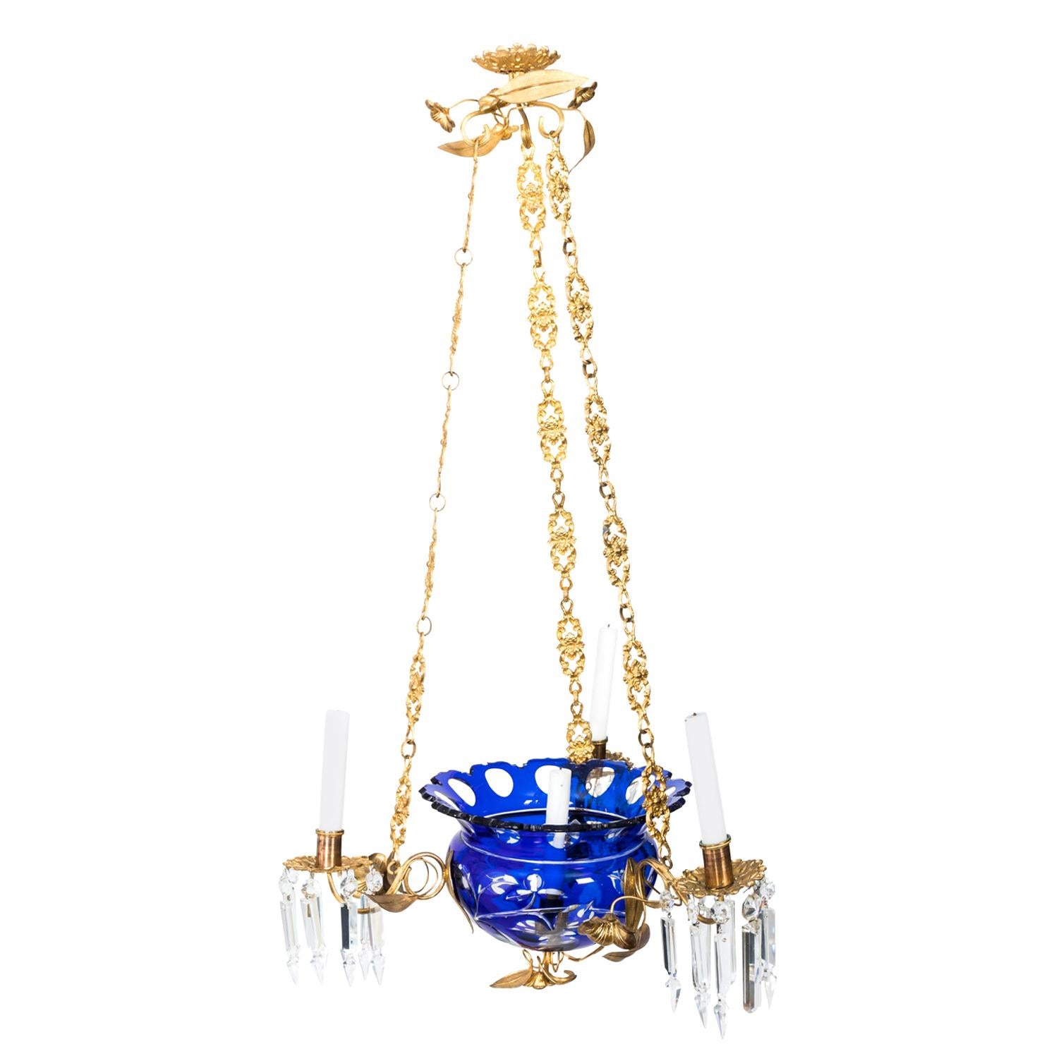 Gilded Empire Style Chandelier  For Sale