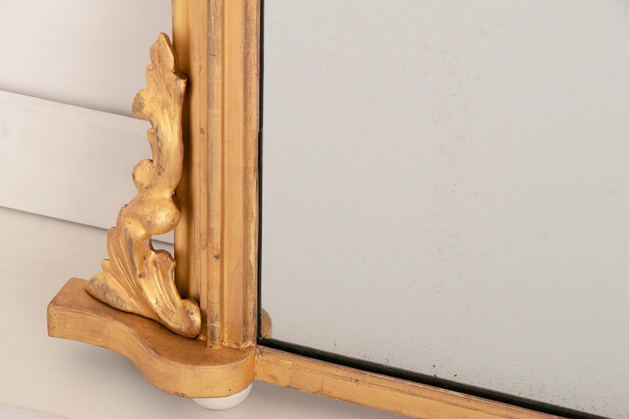 Mid-19th Century Gilded English Overmantle Mirror