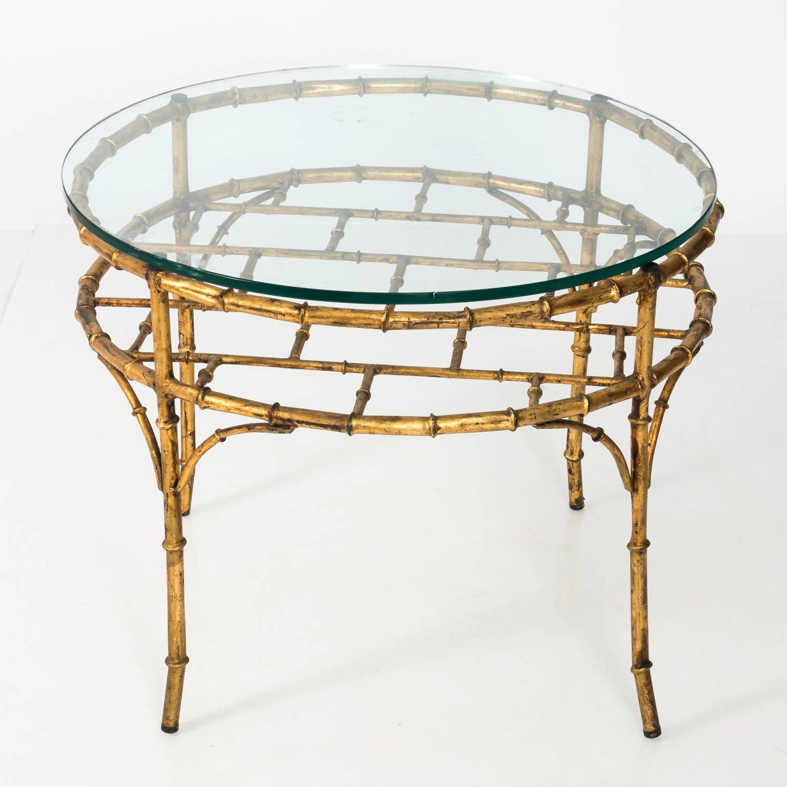 Gilt Gilded Faux Bamboo Coffee Table