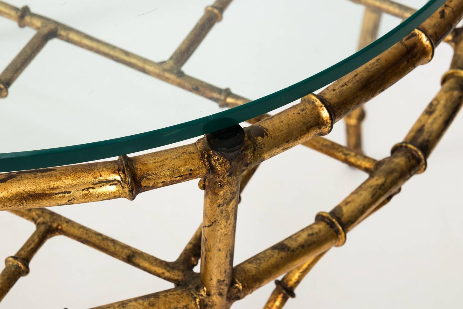 Gilded Faux Bamboo Coffee Table 1