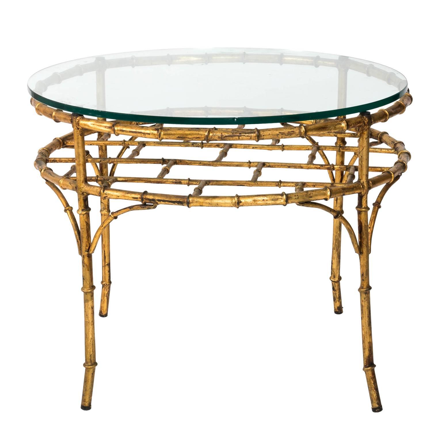 Gilded Faux Bamboo Coffee Table