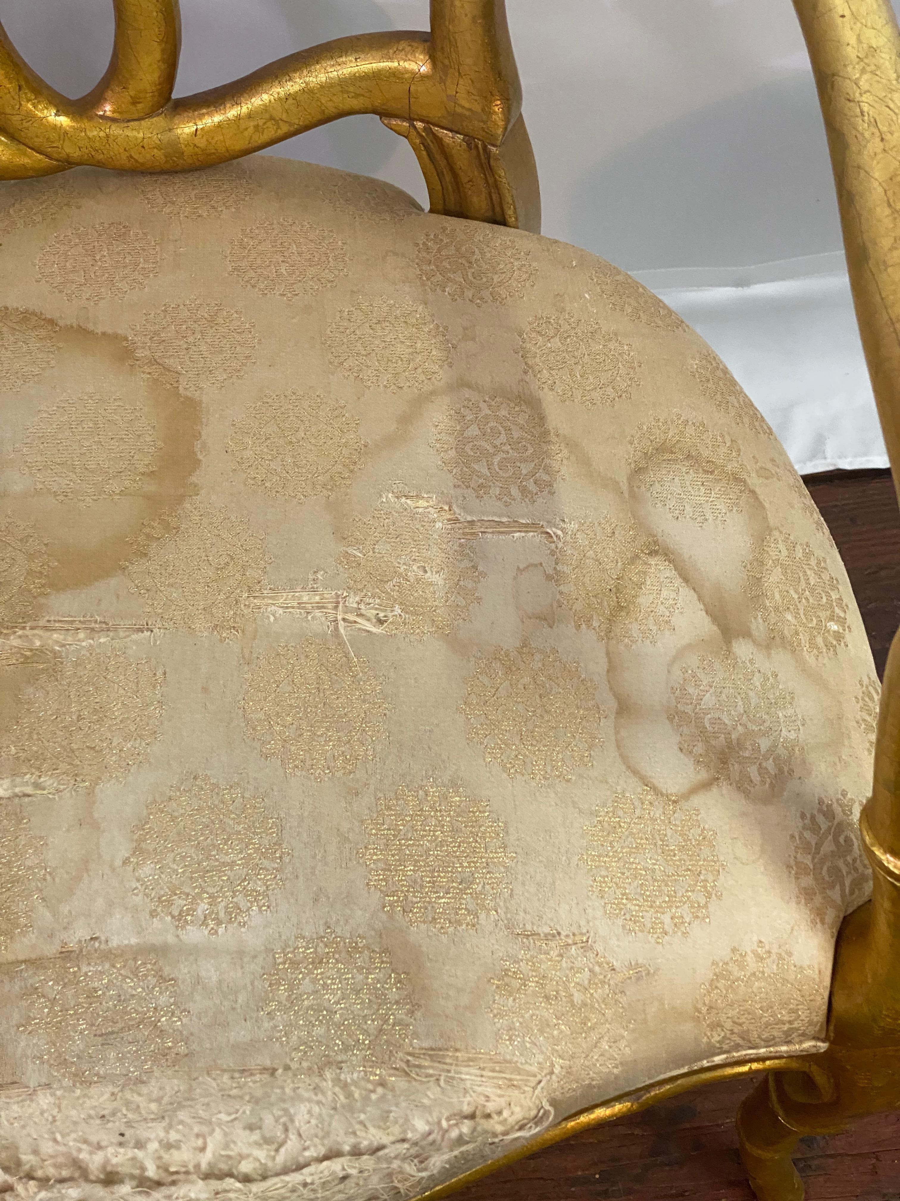 Vergoldeter Hollywood-Regency-Sessel aus Bambusimitat im Angebot 11