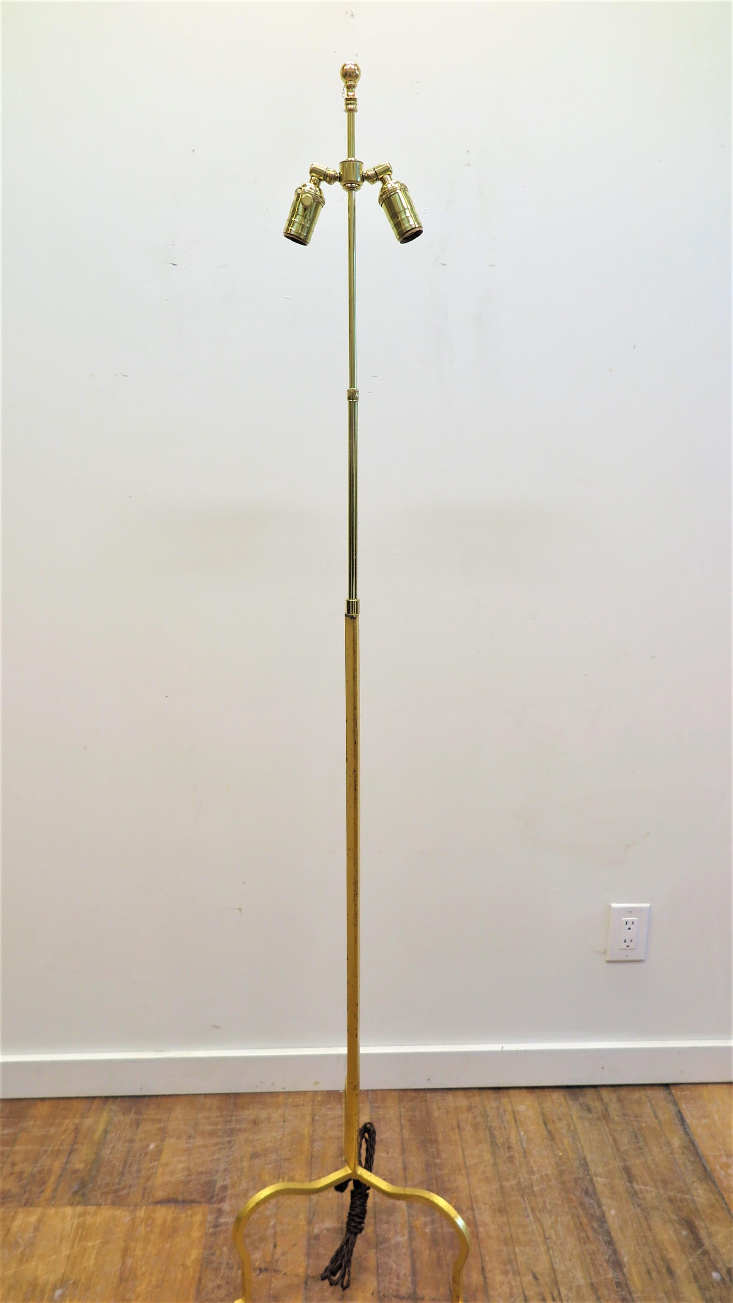 Modern Gilded Floor Lamp Designed by Albert Hadley For Sale