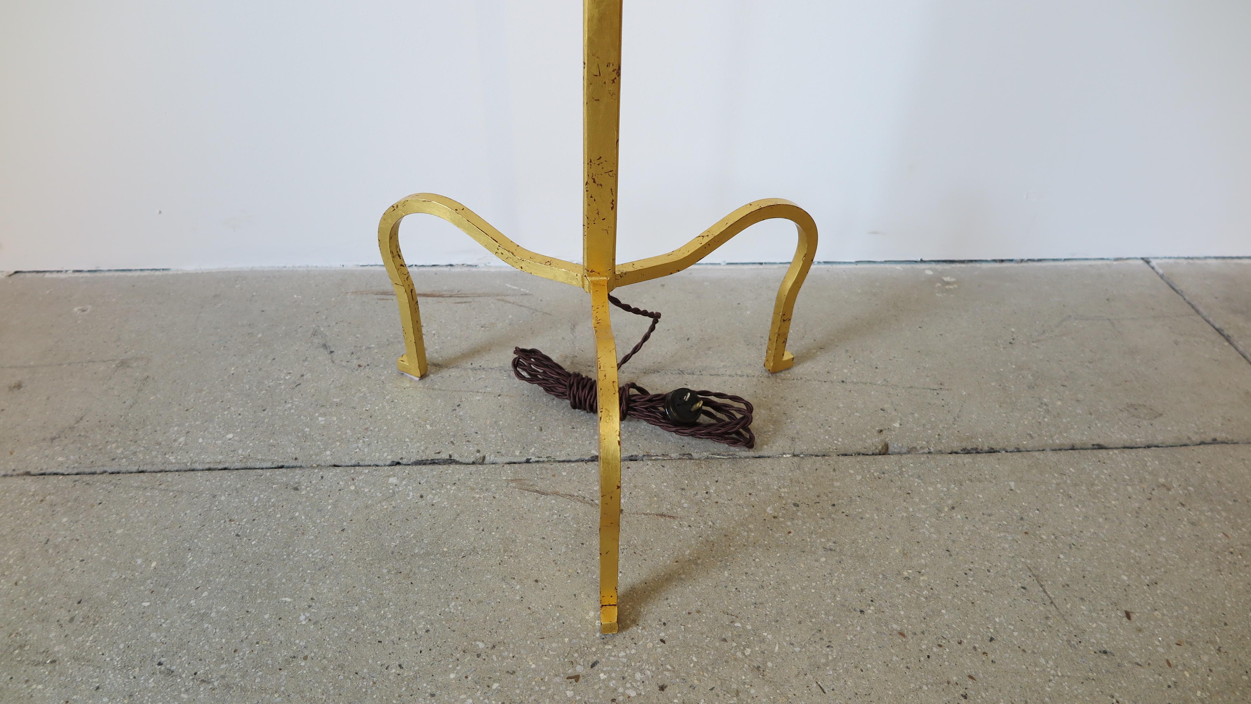 Late 20th Century Gilded Floor Lamp Designed by Albert Hadley For Sale