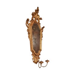 Gilded Florentine Mirrors with Candle Holders