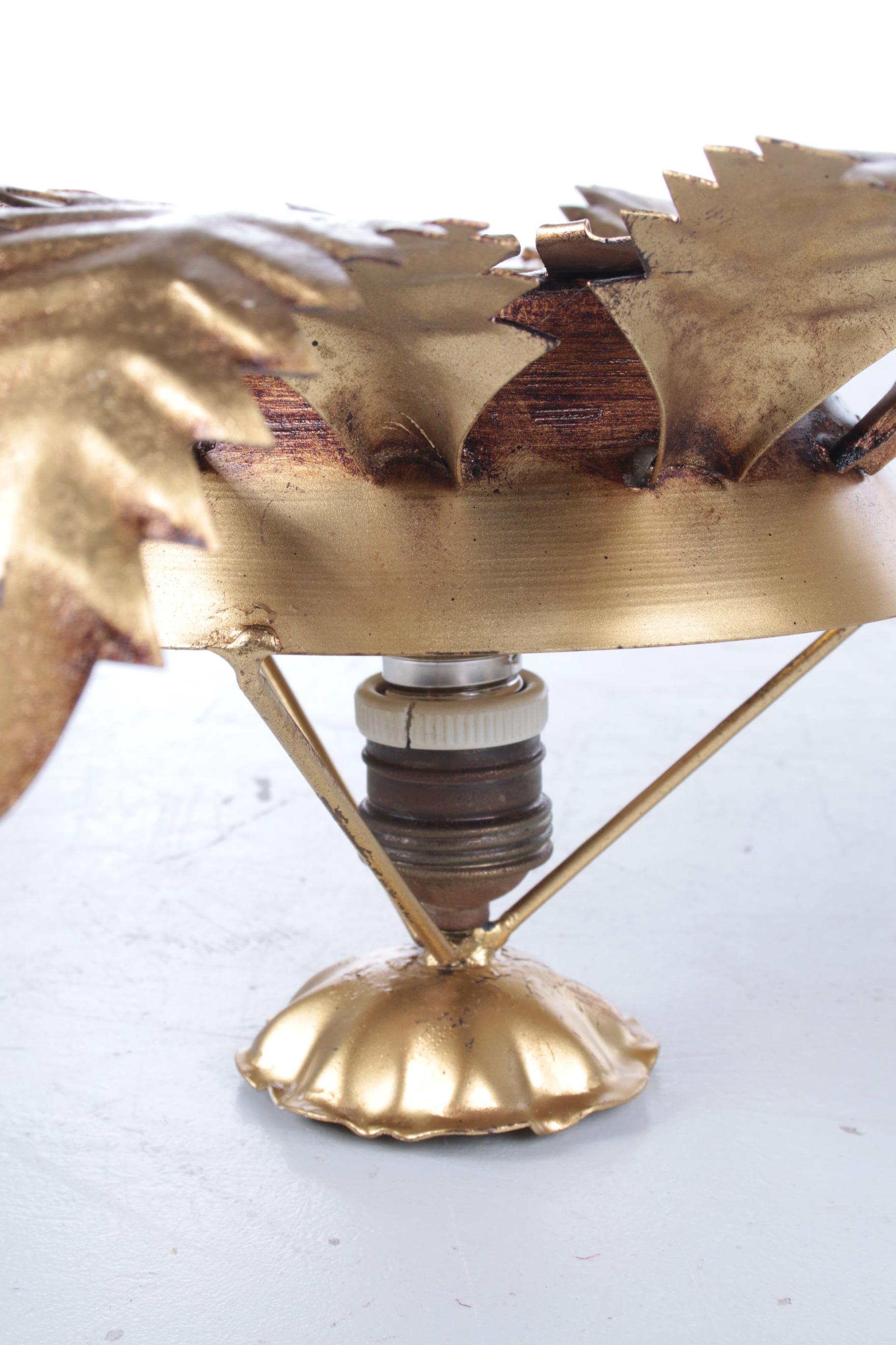 Gilded Florentine Wall or Ceiling Lamp by Banci Firenze, Italy 1960s In Good Condition In Oostrum-Venray, NL