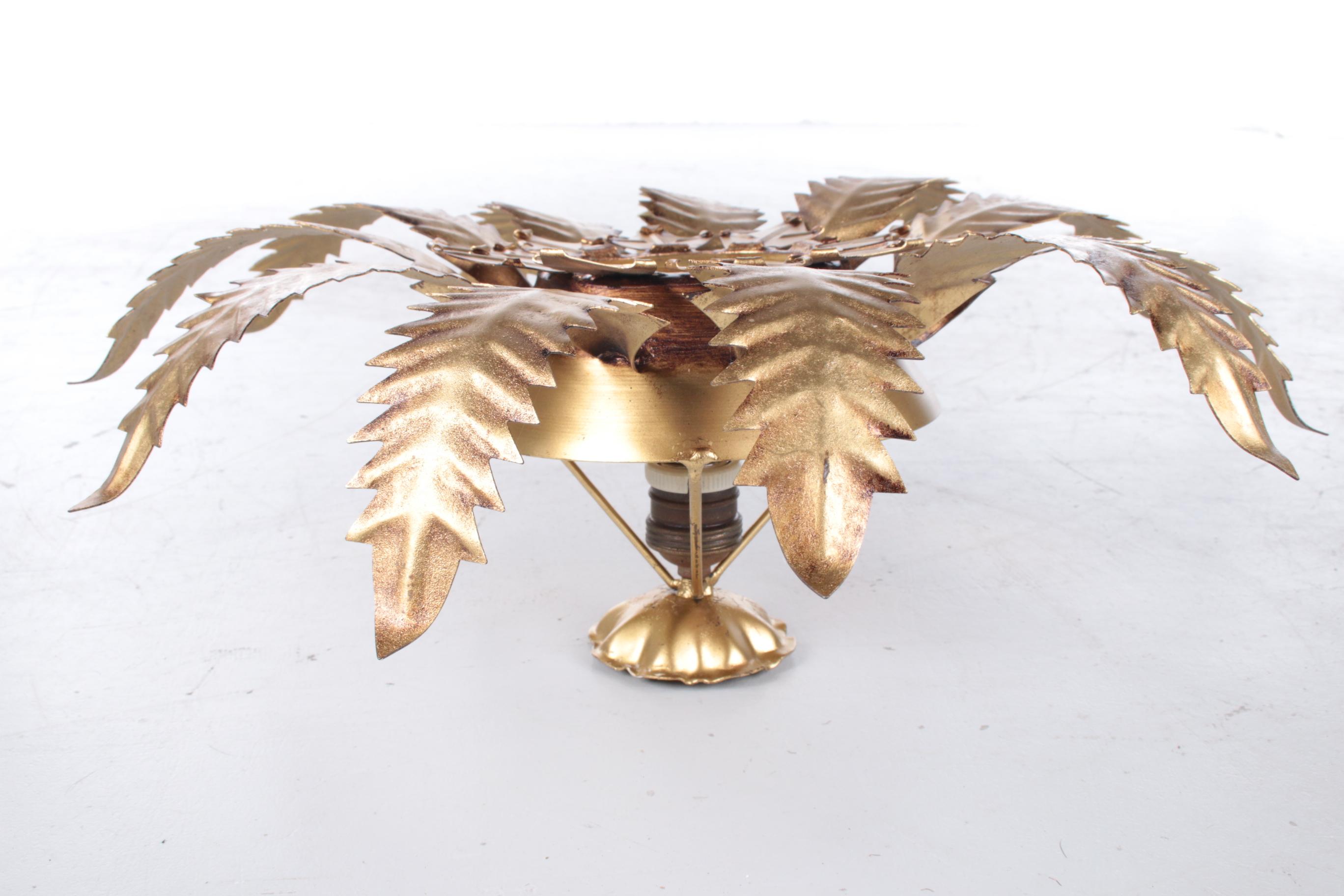 Mid-20th Century Gilded Florentine Wall or Ceiling Lamp by Banci Firenze, Italy 1960s