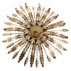 Gilded Florentine Wall or Ceiling Lamp by Banci Firenze, Italy 1960s