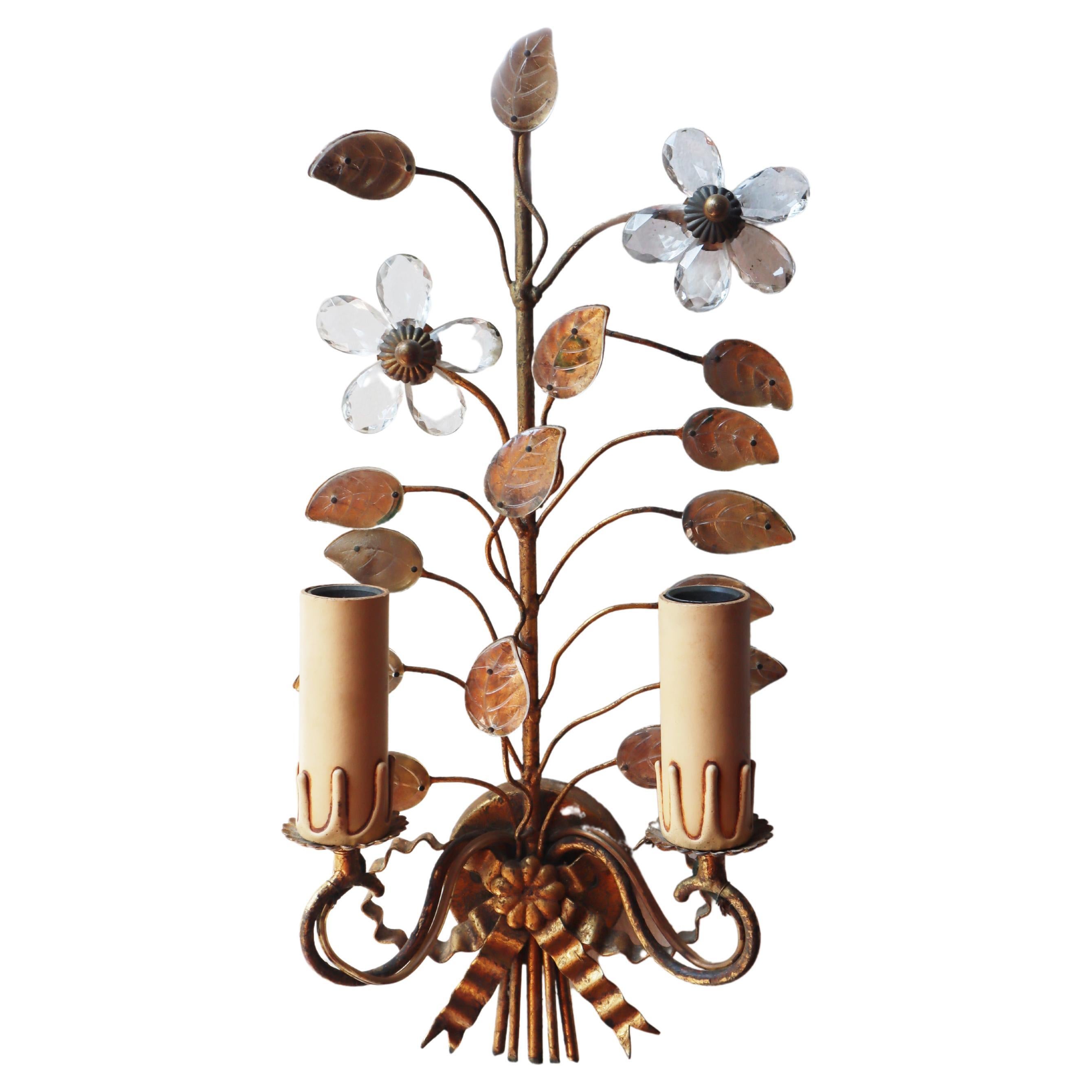 Vintage Gilt Wall Sconce by Banci Firenze For Sale