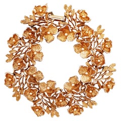 Gilded Flowers Link Bracelet By Judy Lee, 1960s