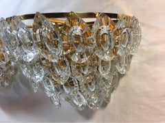 Gilded Four-Tiered Crystal Sconces, Austria, 1970s