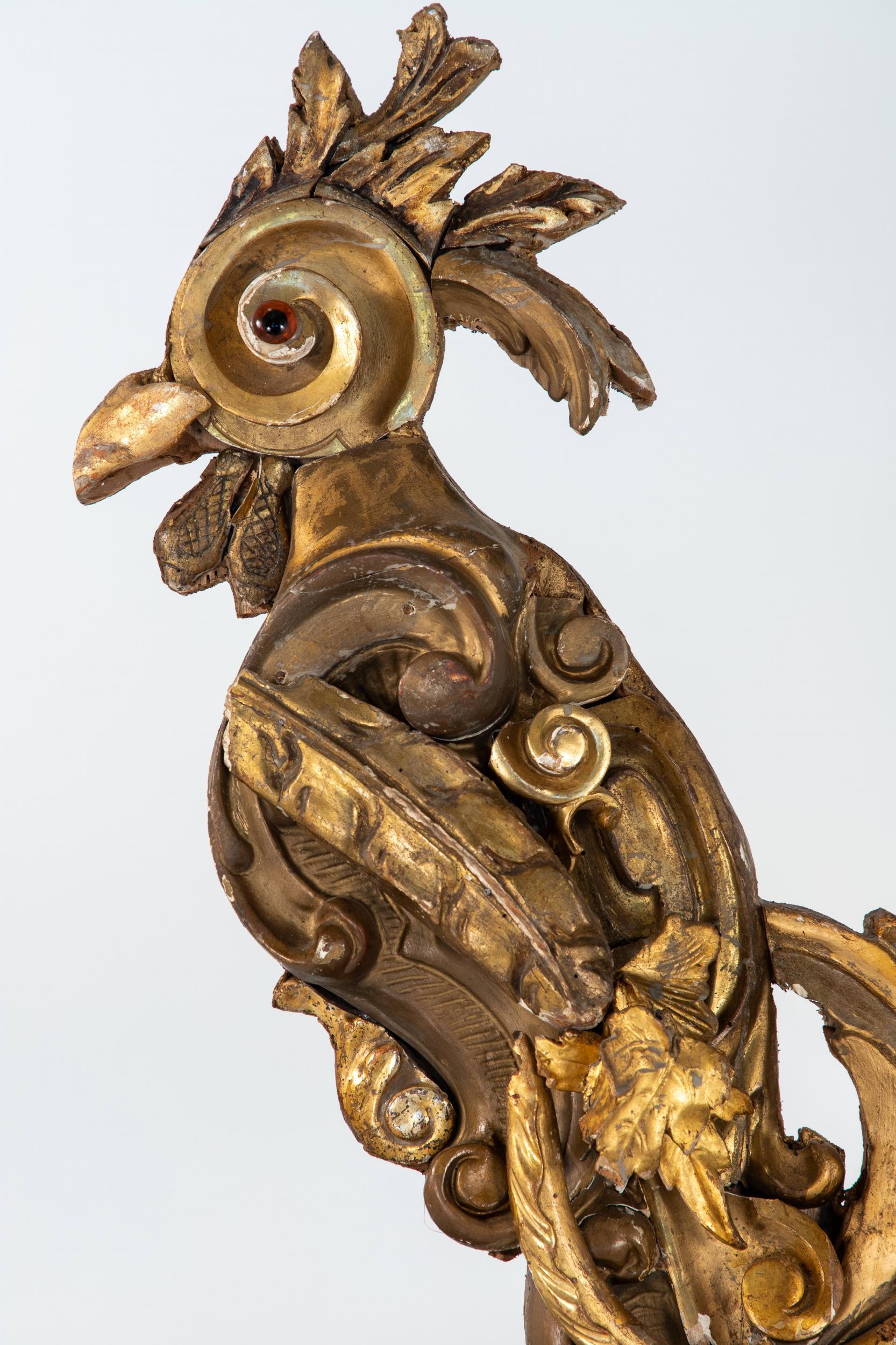 Italian Gilded Fragment Rooster For Sale