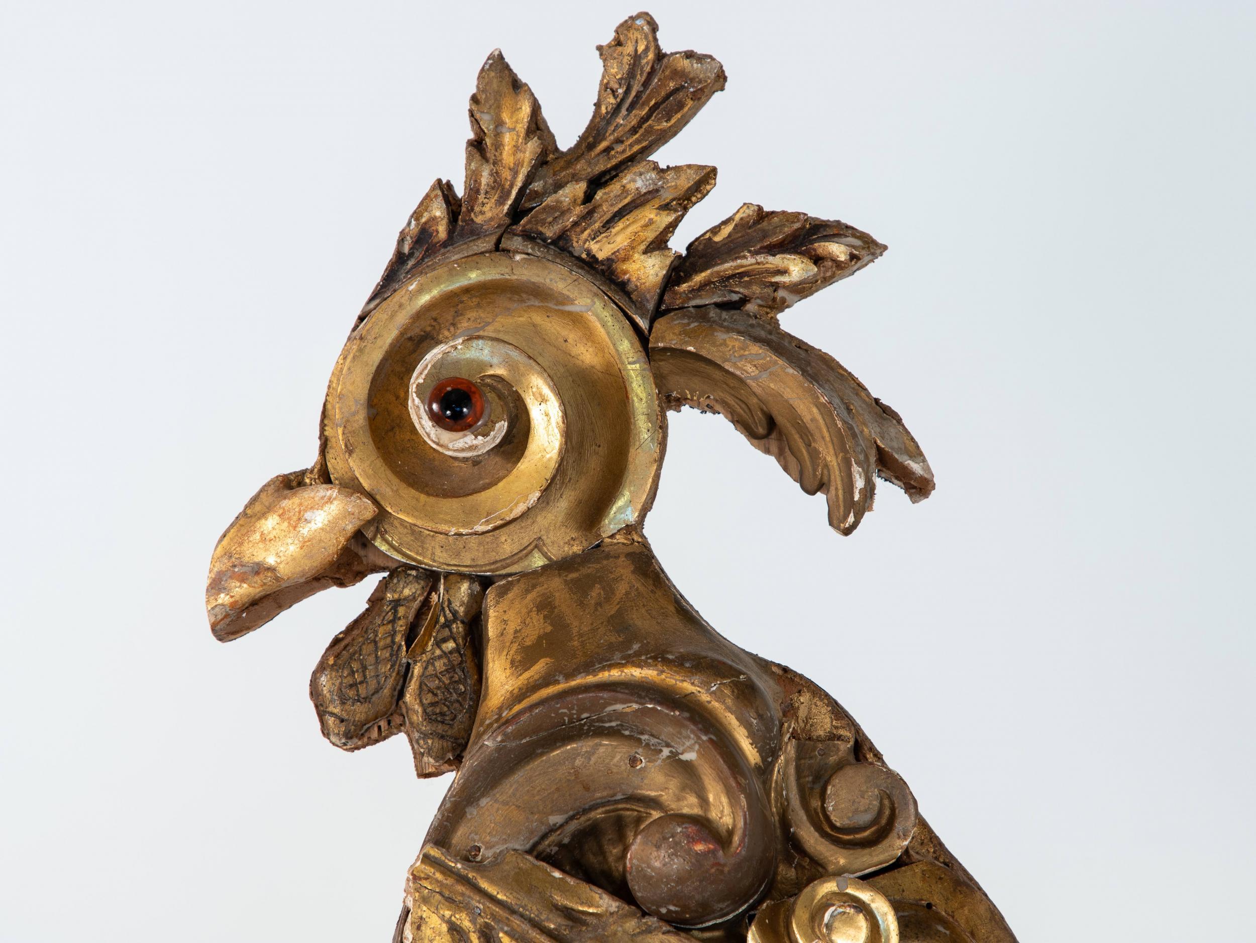Gilded Fragment Rooster In Good Condition For Sale In South Salem, NY