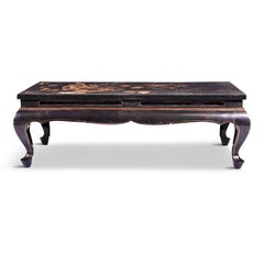 Gilded Chinoiserie Black Lacquer Coffee Table