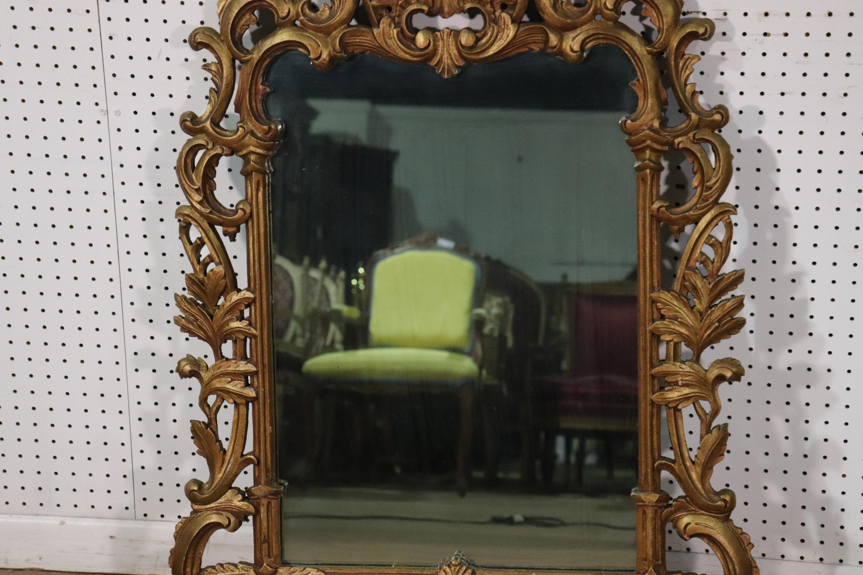 Gilded French Louis XV Wall Mirror In Good Condition For Sale In Swedesboro, NJ