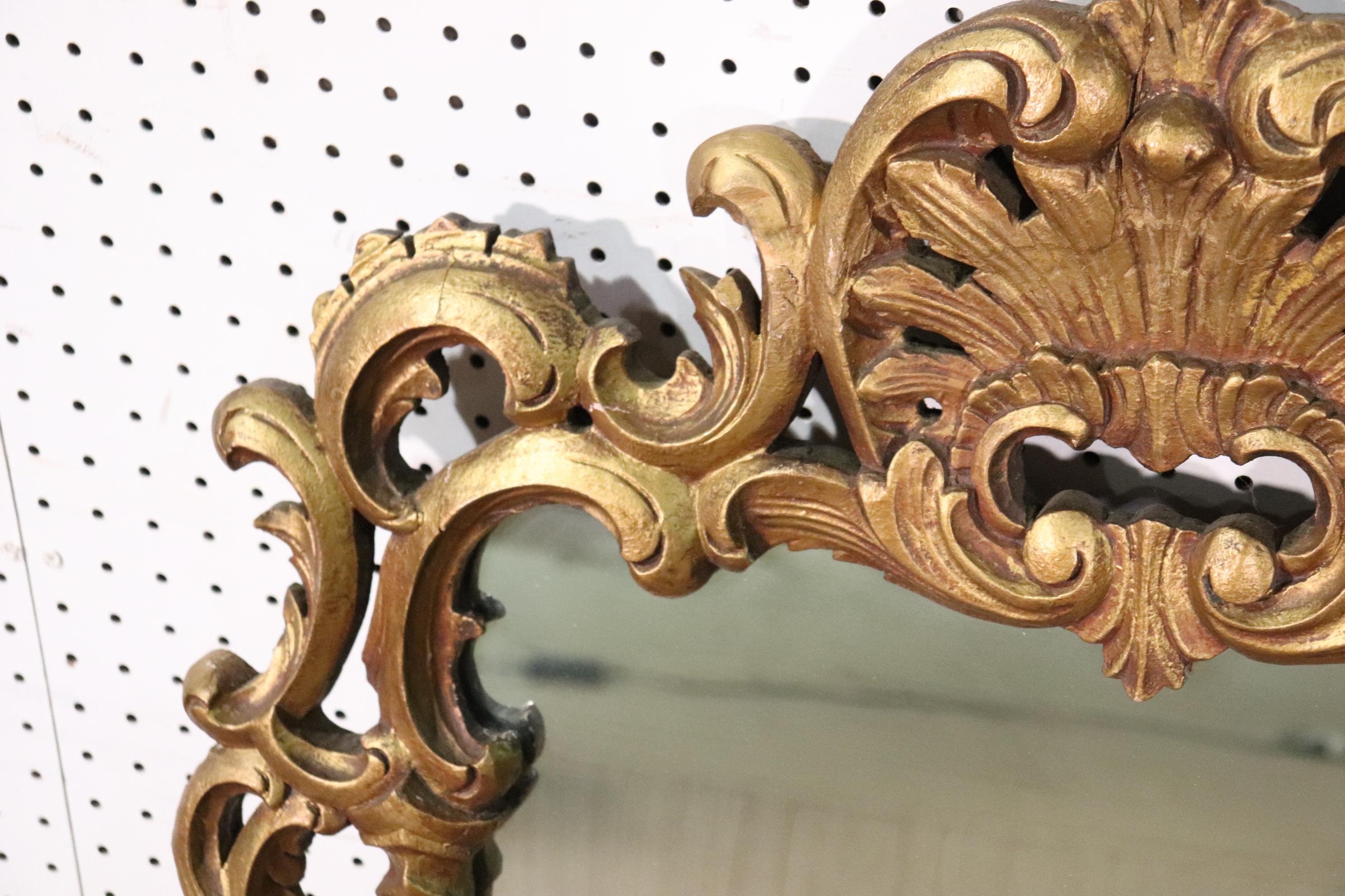 Gilded French Louis XV Wall Mirror For Sale 1