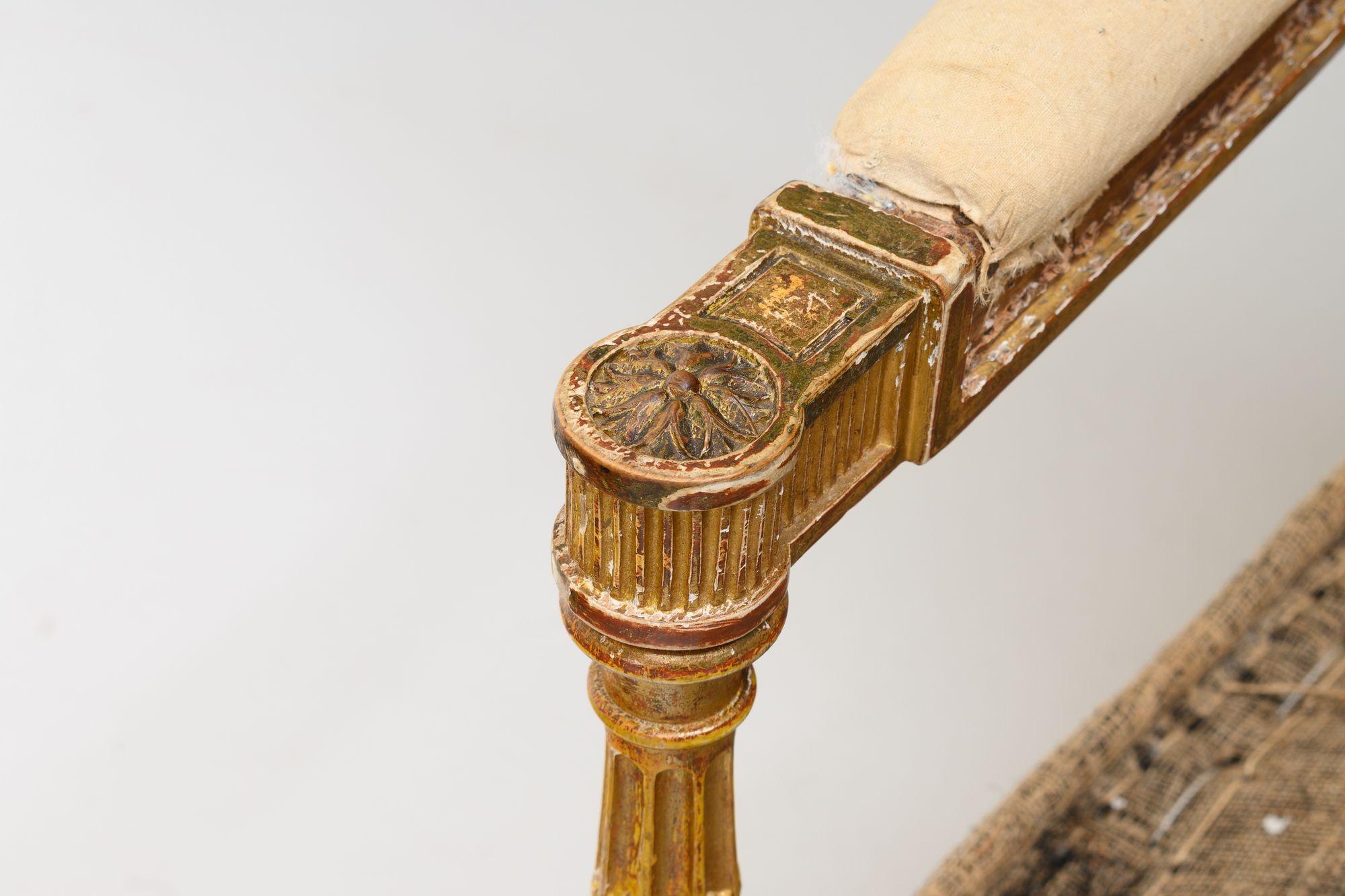 Gilded French Settee For Sale 1