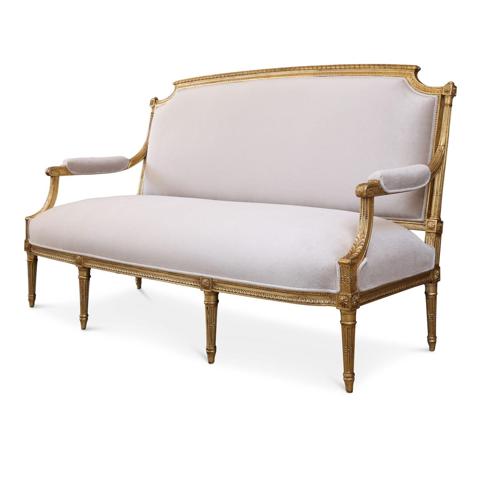 19th Century Gilded French Settee