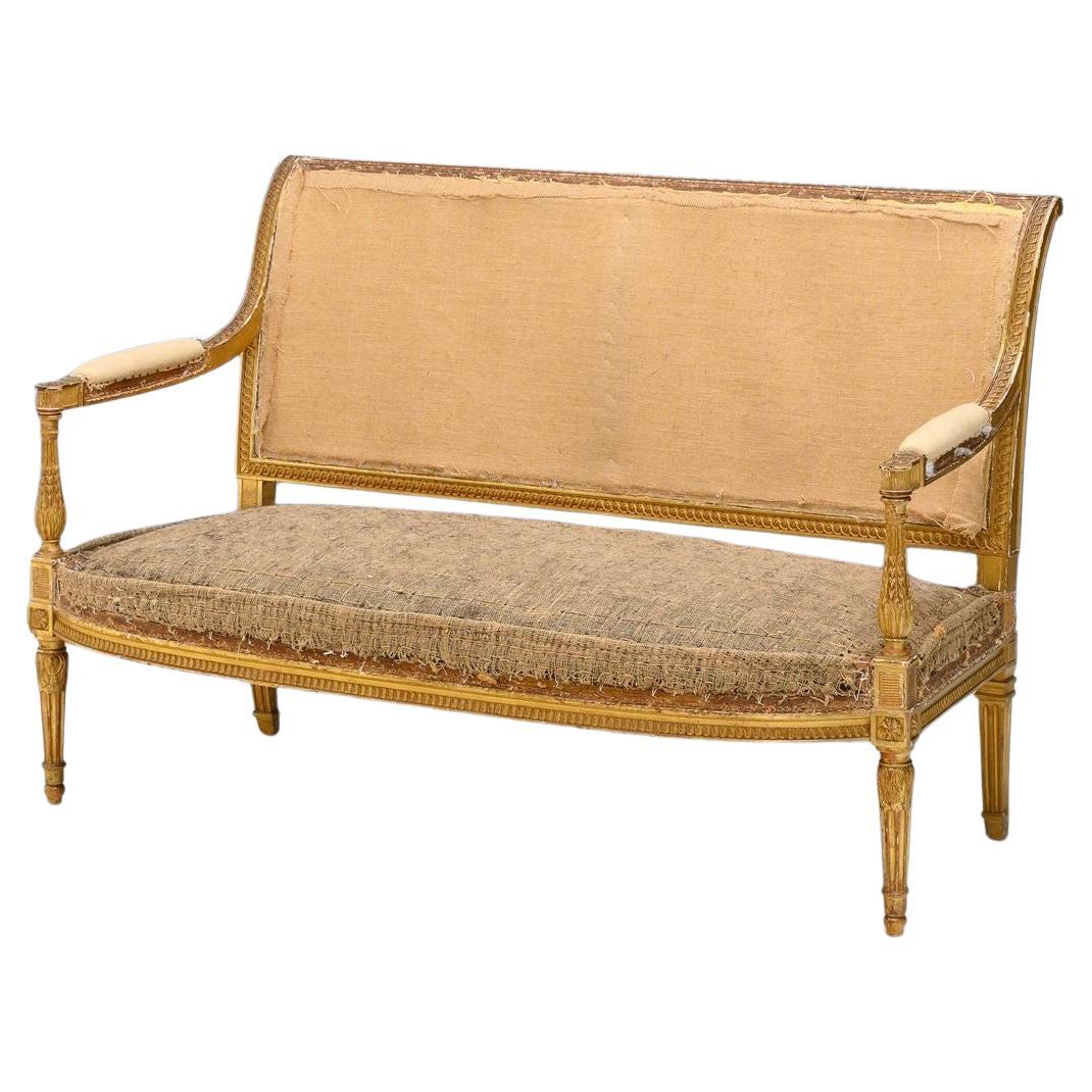 Gilded French Settee For Sale