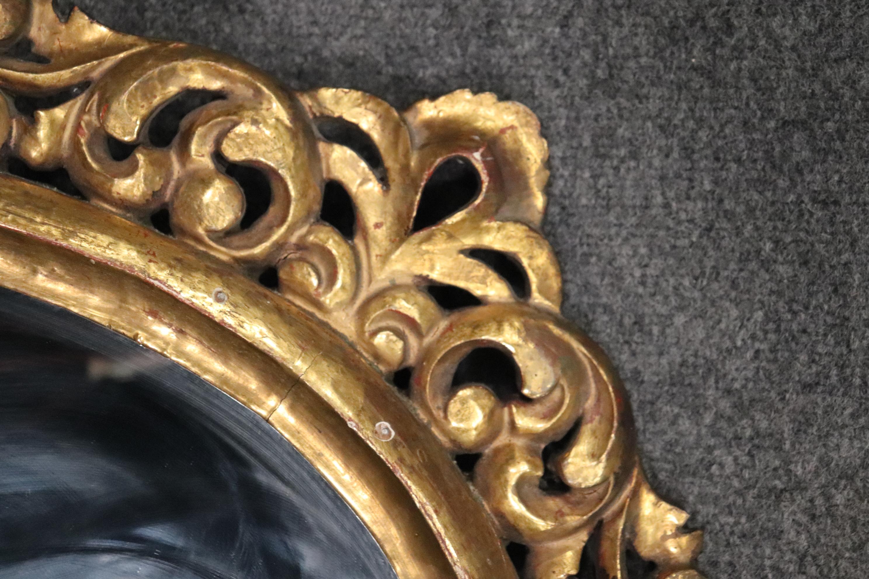 Gilded Gesso Florentine Italian Rococo Mirror circa 1860 For Sale 3