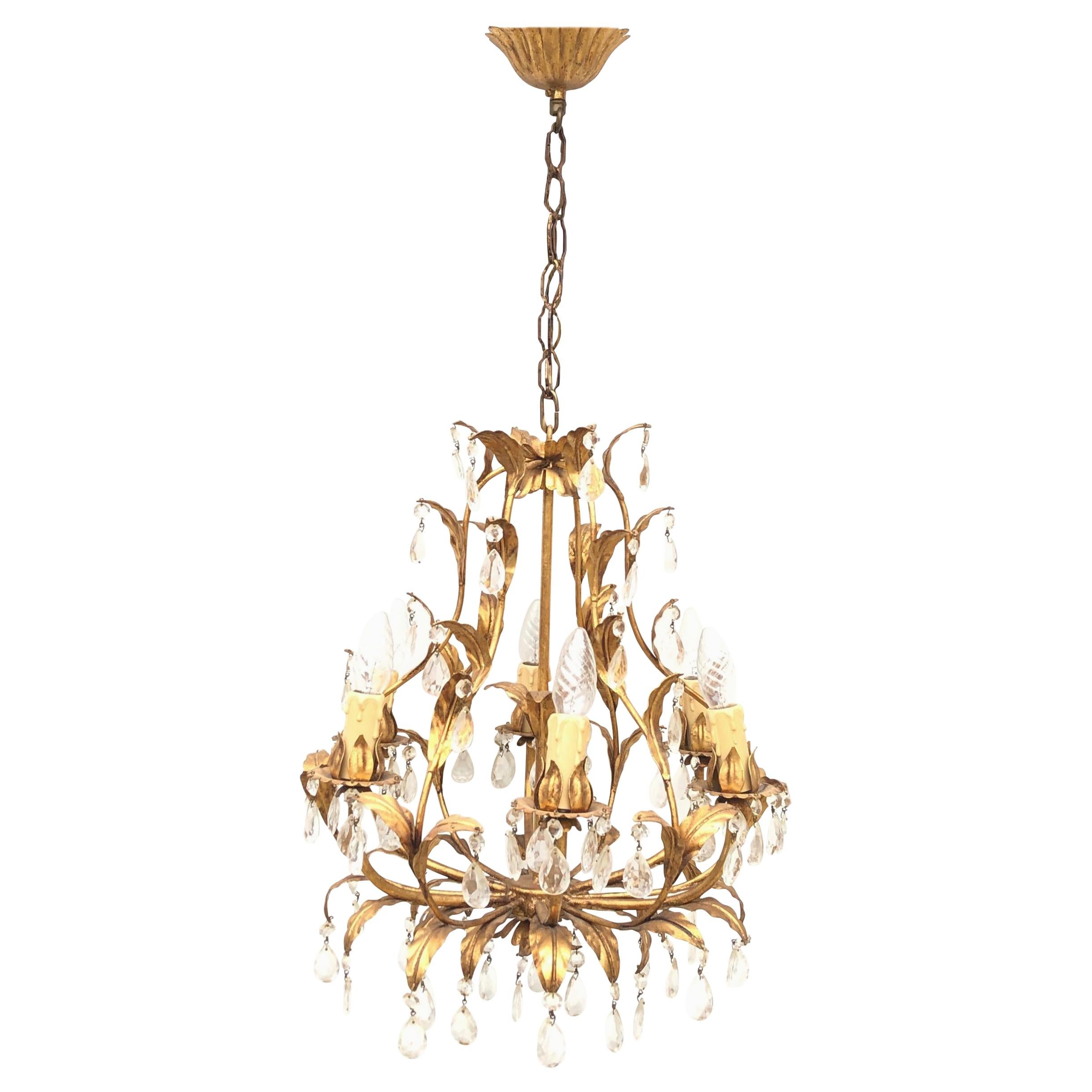 Wonderful Antique Two Light Brass Chandelier, Original Milk Wonderful Antique Two Light Brass Chandelier, Original Milk