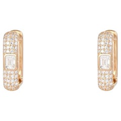 Gilded Glint 18K Yellow Gold Pave Diamond Huggies Earrings