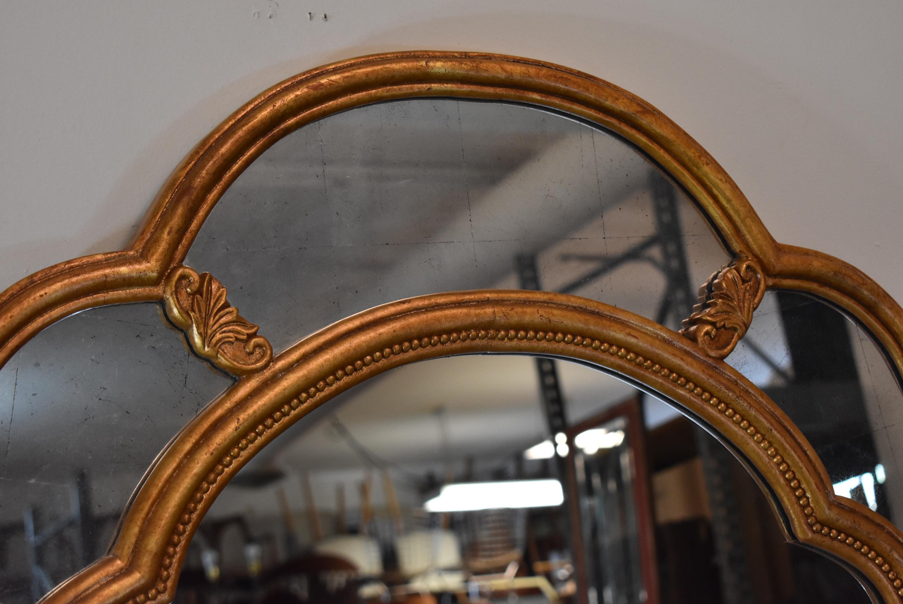Federal Gilded Gold Wood Floor Mirror by John Richard For Sale