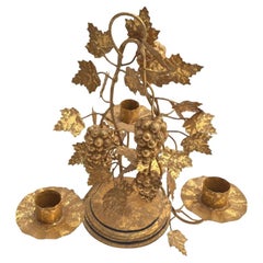 Gilded Grapes Candleholder 3 lights, gilted handcrafted