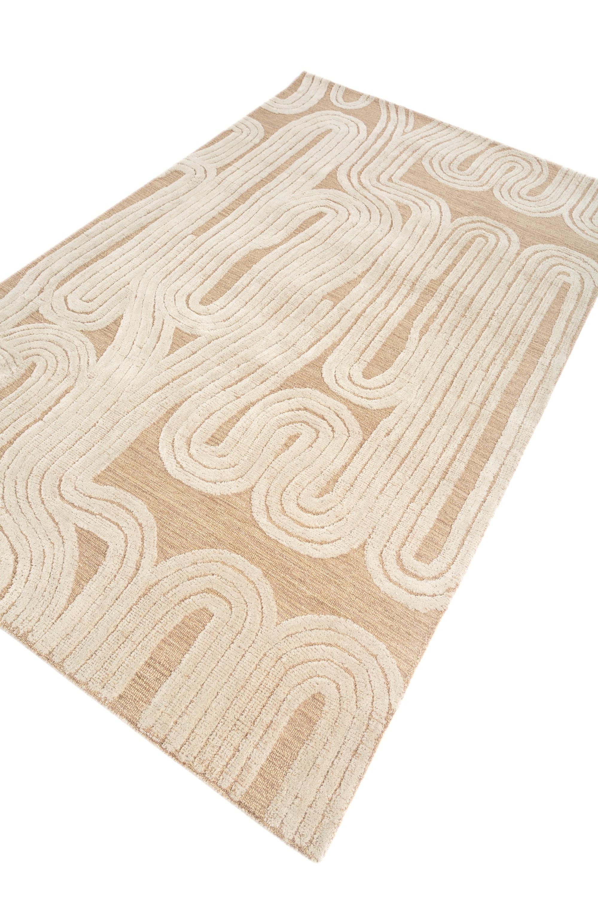 Modern Gilded Grove Clay White 180x270 cm Hand Tufted Rug For Sale