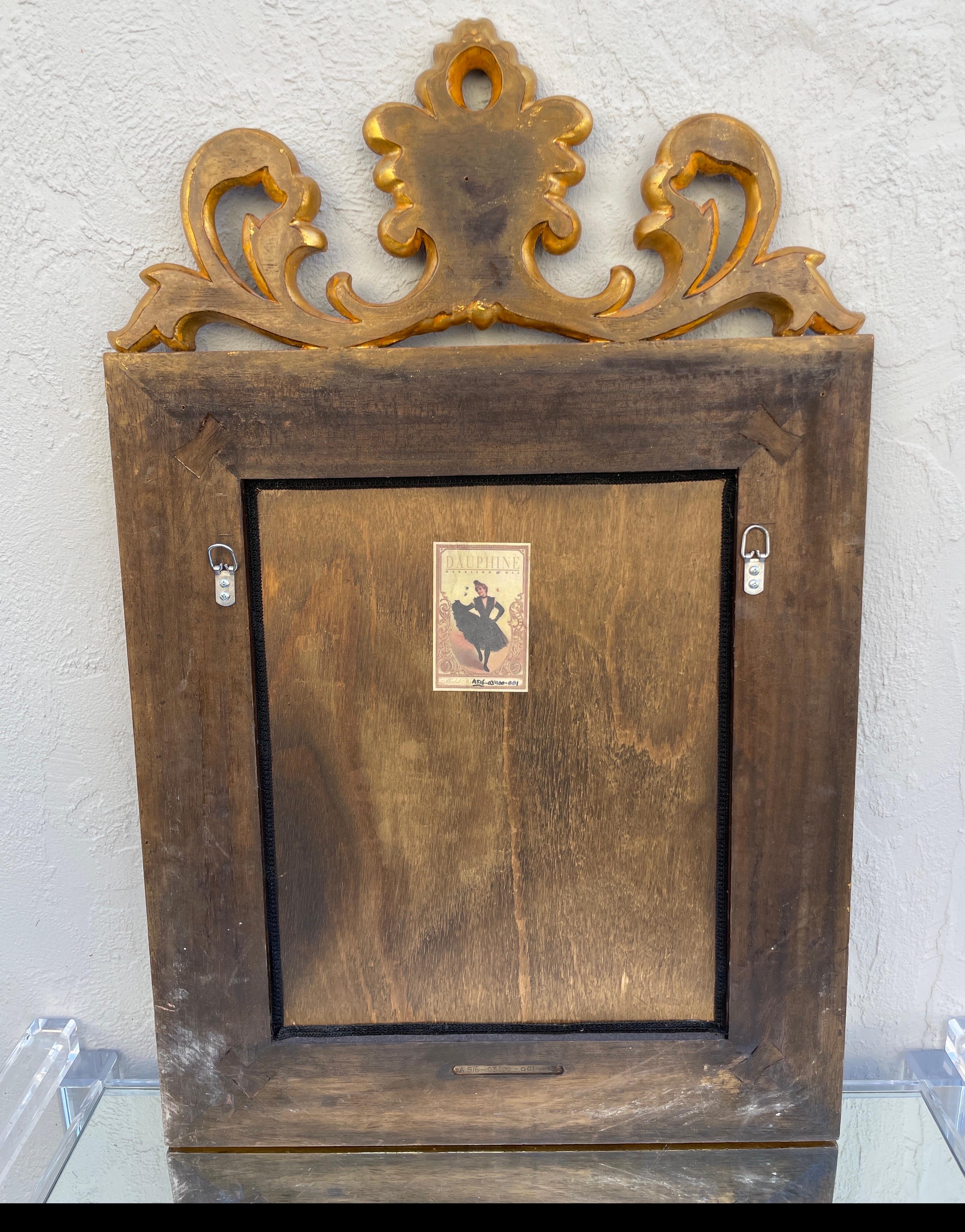 Miroir sculpté à la main par Dauphine Mirror Co. en vente 1