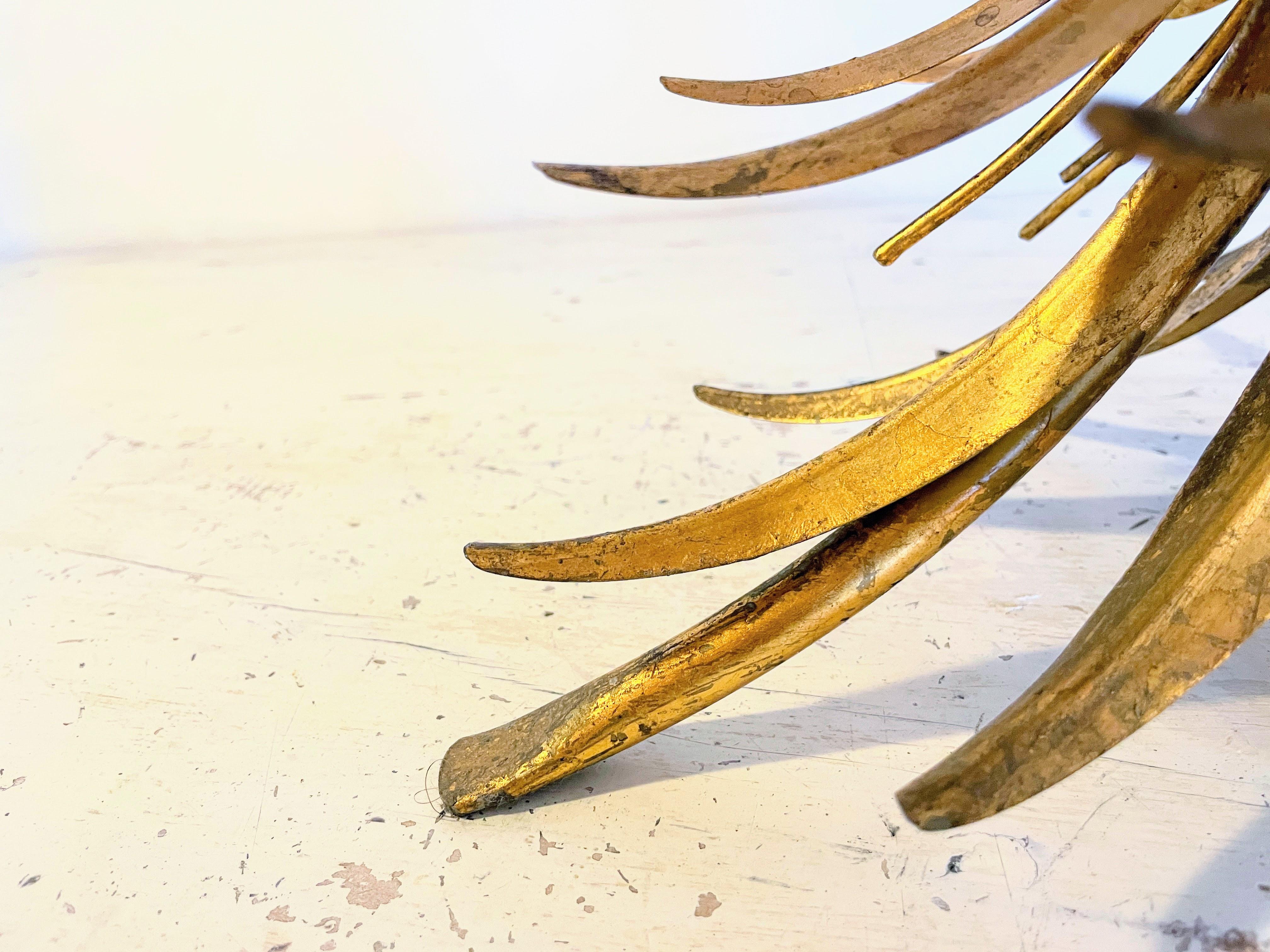 Gilded Hollywood Regency Ears of Wheat Coffee Table in Coco Chanel Style, 1960s 5