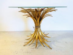 Gilded Hollywood Regency Ears of Wheat Coffee Table in Coco Chanel Style, 1960s