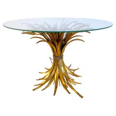 Gilded Hollywood Regency Ears of Wheat Coffee Table in Coco Chanel Style, 1960s