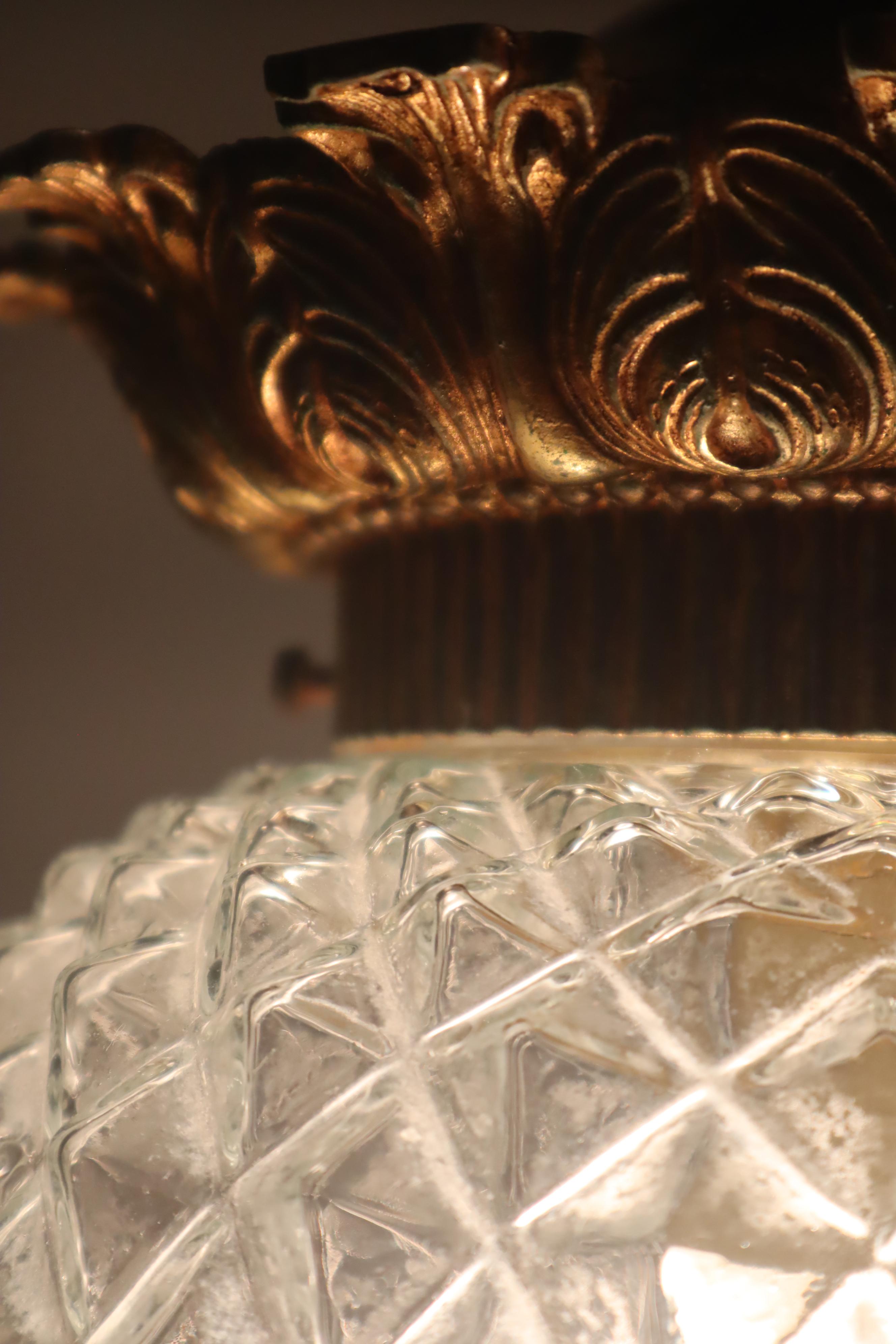 Gilded Hollywood Regency Pineapple Lantern Lamp, Belgium 1970s For Sale 7